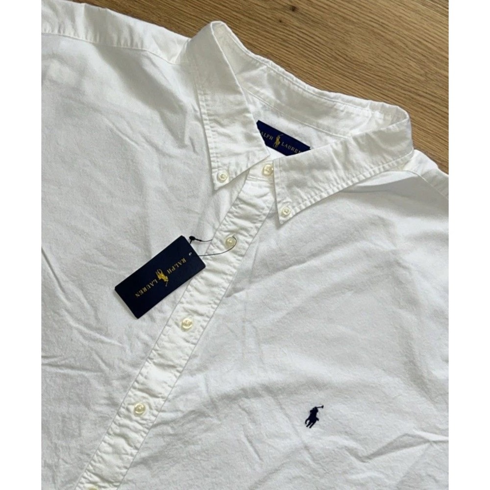 Polo Ralph Lauren Mens White Oxford Button Down Shirt Long Sleeve 5XB New